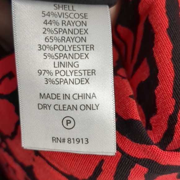 Plenty by Tracy Reese Anthropologie red black v back midi dress with pockets - Picture 6 of 6